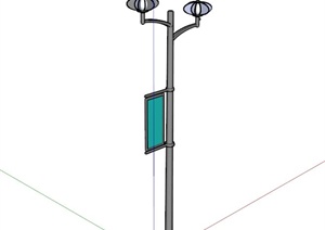 现代简约铁质路灯设计SU(草图大师)模型