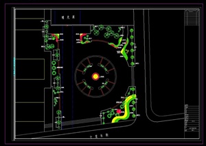 某现代生肖广场绿化设计cad平面图