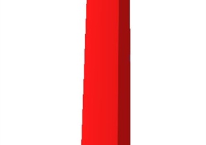 红色几何体灯柱SU(草图大师)模型