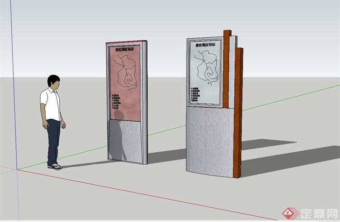 某景区指示牌标志设计su模型(1)