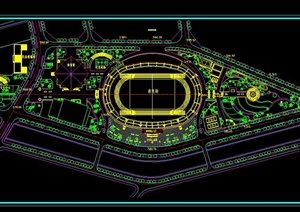 某体育馆广场景观设计CAD平面图