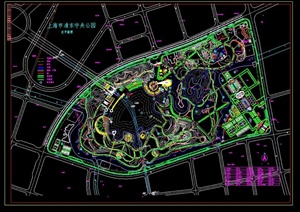 某中央公园规划设计cad总平面图