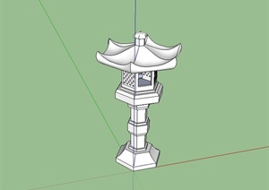 某古典中式风格景观灯塔设计SU(草图大师)模型