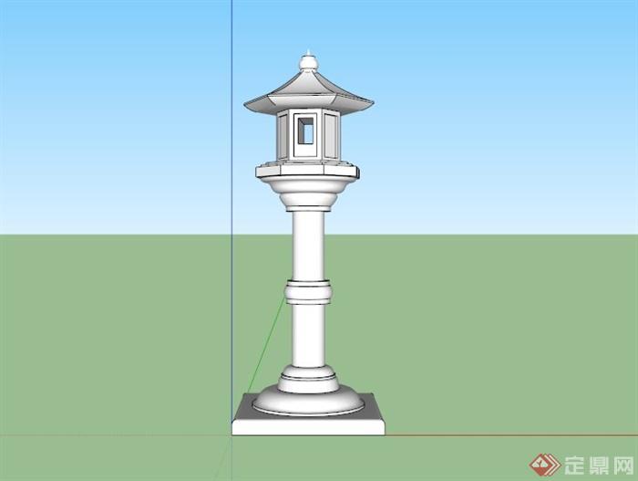 户外古典中式景观灯设计SU模型(3)