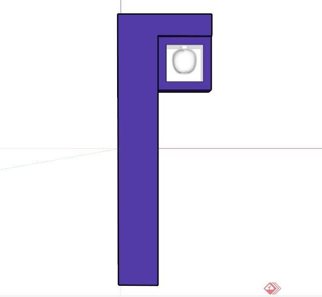 现代紫色路灯设计SU模型(3)