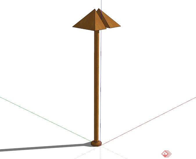 现代简约木质路灯设计SU模型(1)