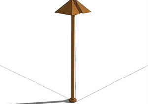 现代简约木质路灯设计SU(草图大师)模型