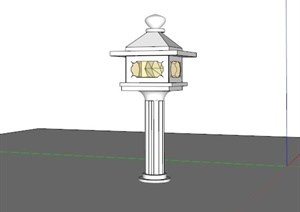 现代中式庭院景观灯设计SU(草图大师)模型
