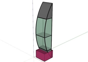 现代简约玻璃灯柱设计SU(草图大师)模型