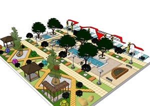 某小型休闲公园设计sketchupSU(草图大师)模型
