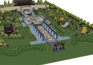 某景区入口公园景观设计sketchupSU(草图大师)模型