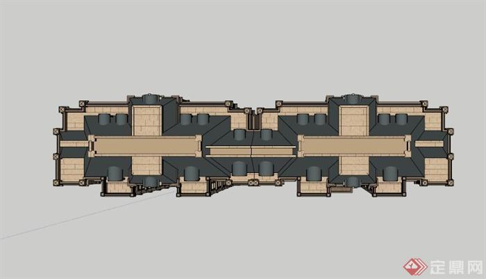 法式高层住宅楼Sketchup草图大师模型(2)