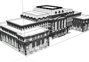 欧式办公建筑设计SketchupSU(草图大师)模型
