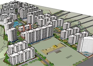 某多层住宅小区建筑规划设计SU(草图大师)模型
