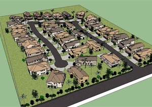 某别墅住宅小区规划设计SU(草图大师)模型