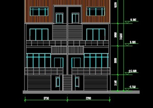 北美风格双拼别墅建筑设计方案图
