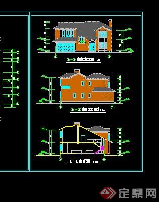 美式风格豪华别墅CAD施工图(2)