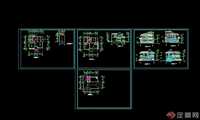 北美风格别墅建筑设计CAD方案