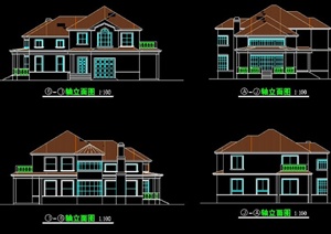 北美风格二层别墅建筑设计图纸