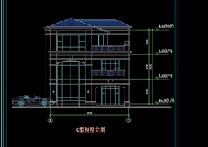 北美风格简约三层小别墅CAD方案