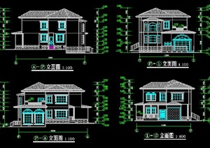北美风格双层别墅住宅建筑设计图