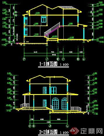 北美风格双层别墅住宅建筑设计图(2)