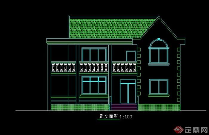 北美风格别致别墅建筑CAD方案(3)