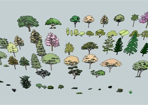 2D树木设计SU(草图大师)模型