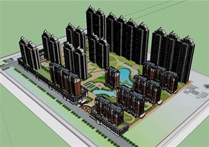 某商业住宅小区规划设计SU(草图大师)模型