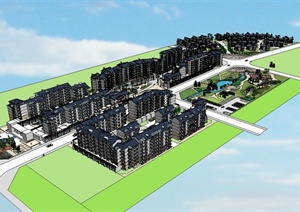 某住宅小区及别墅住宅规划设计SU(草图大师)模型
