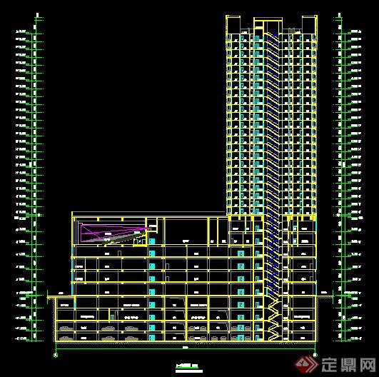 巴南商业住宅楼建筑设计cad平立剖(6)