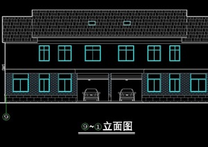 新中式双拼民宅建筑设计方案图