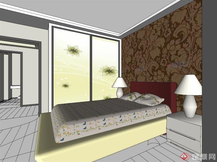 现代一居室室内设计SU模型(5)