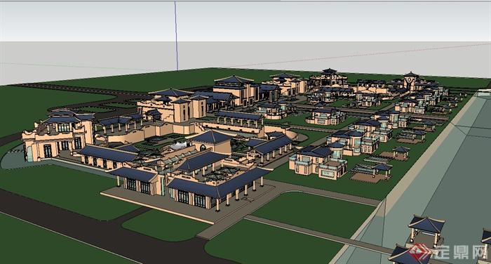 某日式风格住宅小区整体规划设计su模型(2)