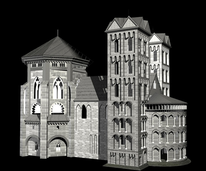 办公楼、城堡、长廊、凉亭3dmax模型