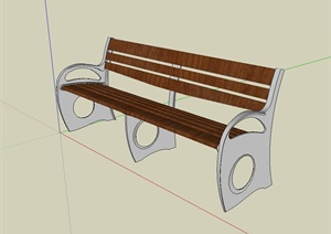 某现代风格户外长椅设计SU(草图大师)模型