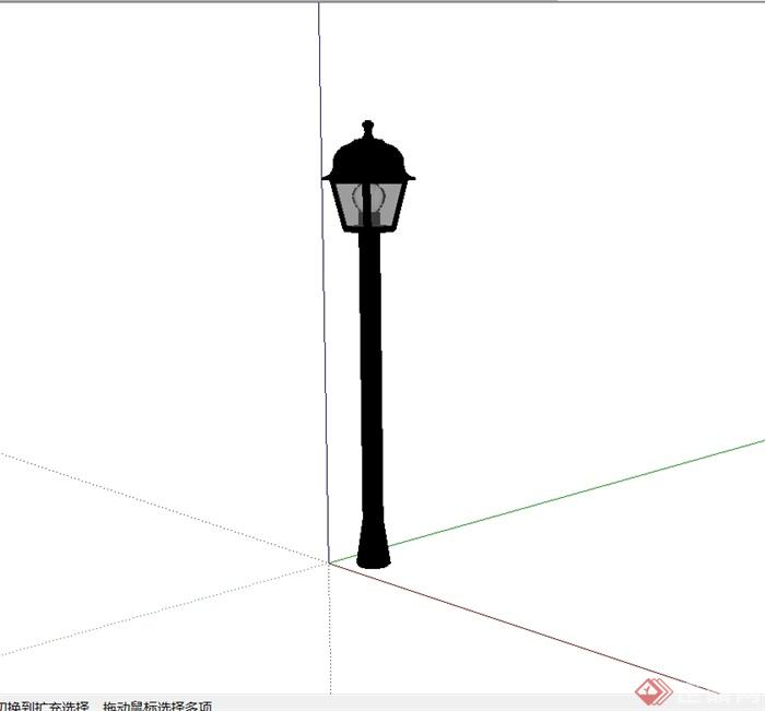 某欧式风格详细路灯柱设计su模型(1)