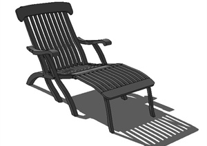 木质躺椅座椅SU(草图大师)模型