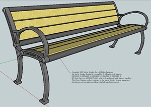 铁艺木质座椅设计SU(草图大师)模型