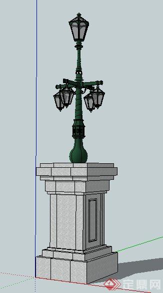 新古典路灯灯柱设计su模型(1)