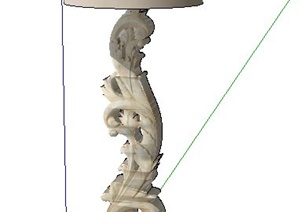 欧式雕塑落地灯灯柱设计SU(草图大师)模型