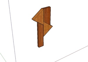 现代风格木质指路标志牌设计SU(草图大师)模型