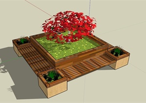 现代户外树池坐凳设计SU(草图大师)模型