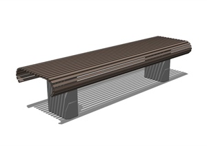 现代户外镂空长凳设计SU(草图大师)模型