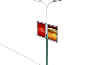 现代常见广告牌路灯设计SU(草图大师)模型素材