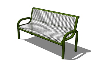 现代户外铁网长椅设计SU(草图大师)模型