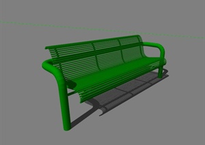 现代绿色铁艺长椅设计SU(草图大师)模型