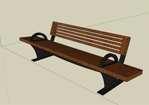现代木材镂空长椅设计SU(草图大师)模型