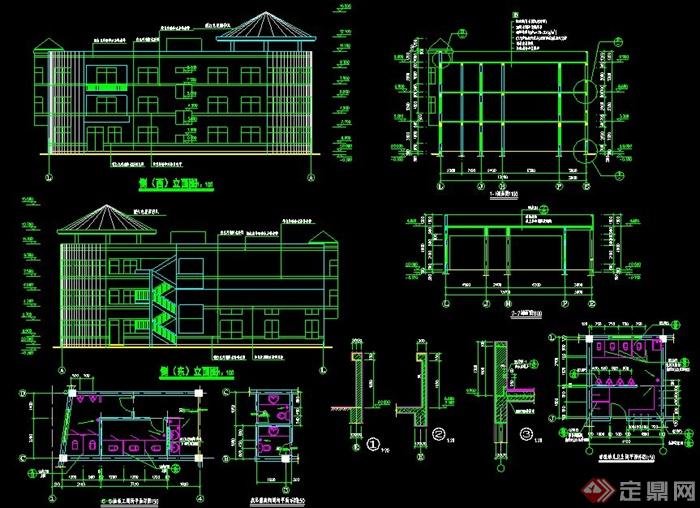 某幼儿园教学楼建筑CAD全套图(3)