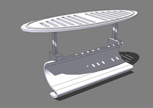 某现代风格休闲廊架坐凳设计SU(草图大师)模型